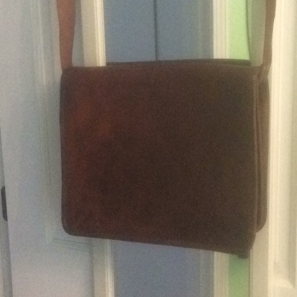 Distressed leather laptop bag